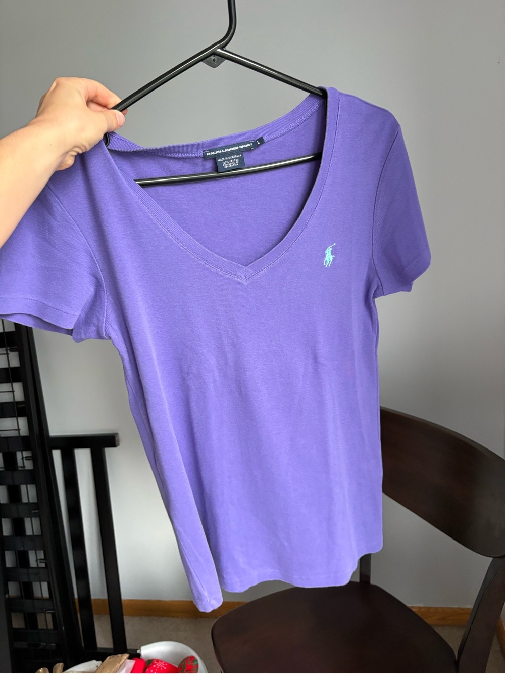 Polo by Ralph Lauren Sport Purple V-Neck Tee - Picture 3 of 9